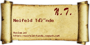 Neifeld Tünde névjegykártya